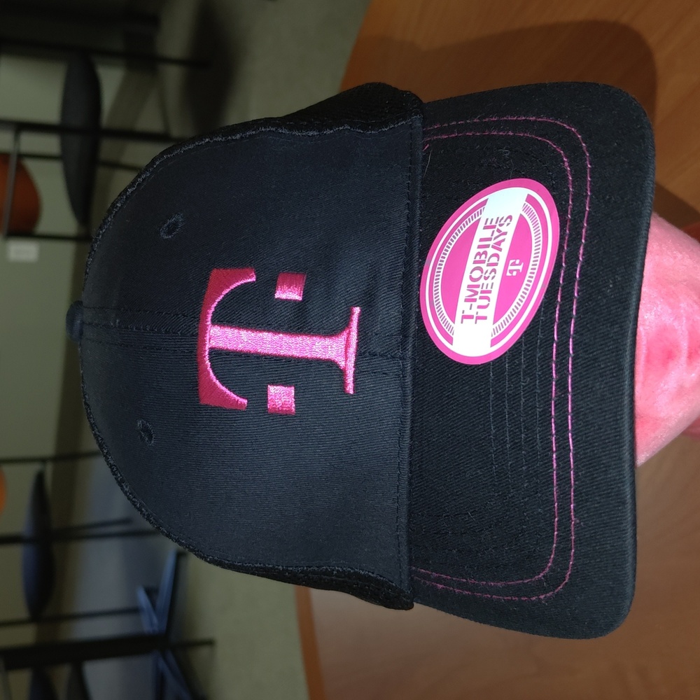 T MOBILE TUESDAY Baseball Strap-on Hat Cap Black Pink New